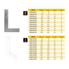 Угольник поверочный 150х100мм кл.1 (УП- плоский) DIN875 Kinex K-Met 4033-12-015