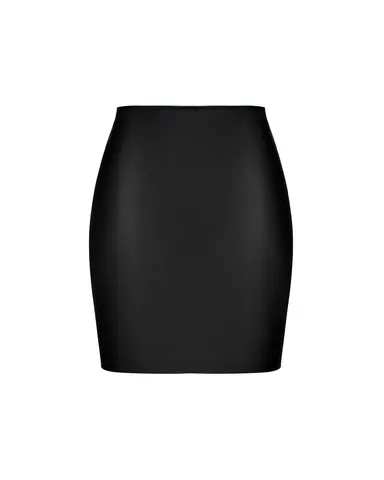 Мона мини (Mona mini), юбка мини из натуральной кожи черная