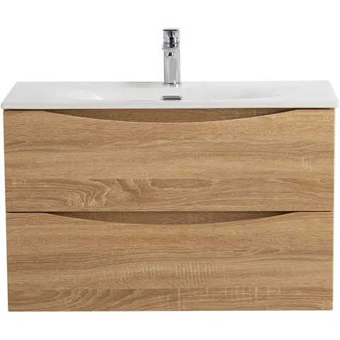 BelBagno MARINO-CER-MINI-900-2C-SO-WO-P База под раковину подвесная с двумя выкатными ящиками, Rovere Bianco, 896x390x500