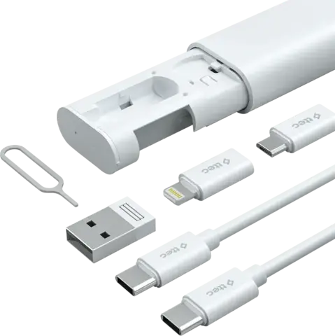 Дорожный набор TTEC Multi-Functional 7-in-1 USB-C Cable and Travel Charging Kit, белый