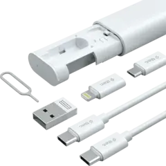 Дорожный набор TTEC Multi-Functional 7-in-1 USB-C Cable and Travel Charging Kit, белый