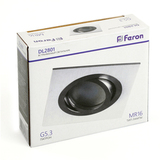 Светильник ИВО-50w G5.3 поворотный квадратный белый-хром DL2801 32637 FERON — фото 6
