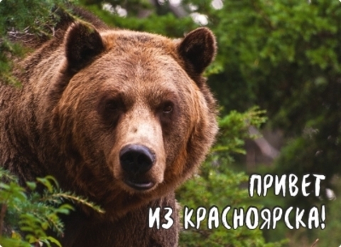 Урал Сувенир - Красноярск магнит закатной 90х65 мм №0026