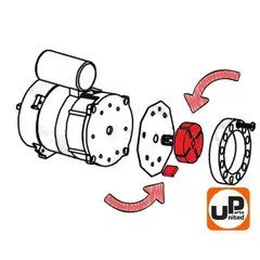 Ротор насоса в сборе UNITED PARTS для дизельных пушек 10-40 кВт d53,8х15мм; 15х15,6х3мм (90-0730)