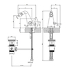 Gessi Cono 45007#149 Смеситель для биде с донным клапаном на 1 1/4”, соединительные шланги на 3/8, цвет finox