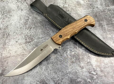 Туристический  нож Caspian AUS-8 StoneWash Орех, Kizlyar Supreme,4650065057356