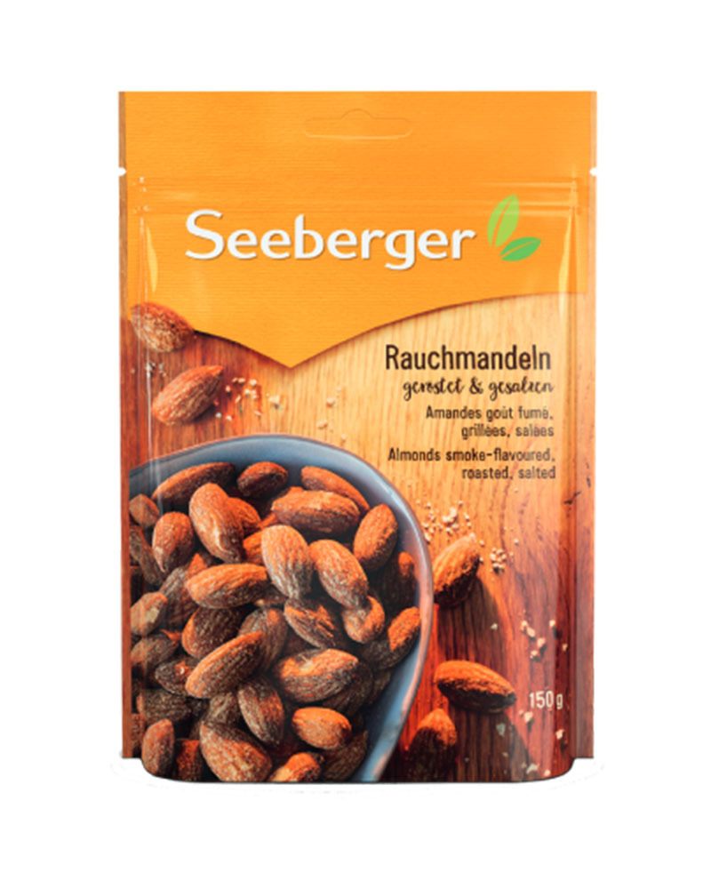 Миндаль Seeberger жареный, соленый с копченым вкусом 150 гр.