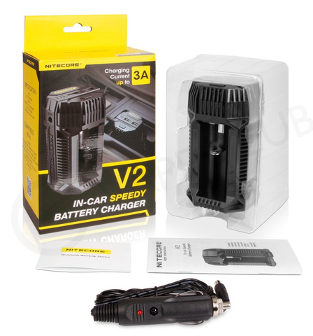 Автомобильное зар./устр. Nitecore V2 2A черный (17179)