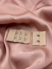 Застежка для бюстгальтера бежевый  2 ряда 6 петель 2 крючка 3х5 см