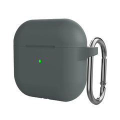Чехол для наушников Apple AirPods 4, Dark Gray (Темно-серый), с карабином