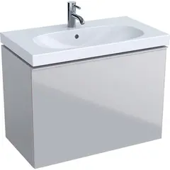 Geberit Acanto 500.615.JL.2 Тумба под раковину, 74x53.5x41.6см, песчаный глянец / матовый песочно-серый, песчаный глянец / глянцевое стекло фото