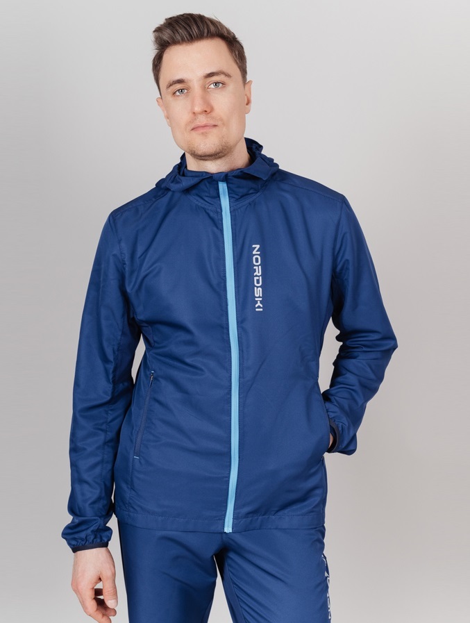 Nordski Run куртка для бега мужская Navy-Blue