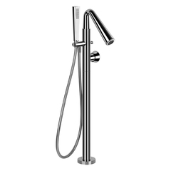 Gessi Cono 45028#031 Смеситель для ванны напольный, с ручным душем и шлангом 1500 мм., внешняя часть, цвет хром фото