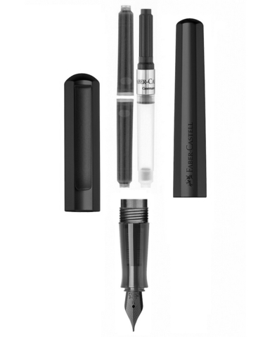 Ручка перьевая Faber-Castell Hexo Black, F  (150501)