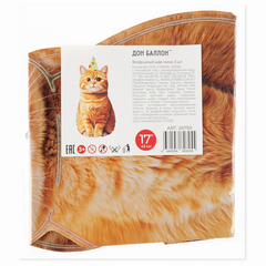 Шар К Мини-фигура, Котик в колпачке, 17''/43 см, 5 шт.