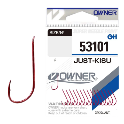 53101 № 12 Крючки OWNER Just-Kisu (красный) / продажа от 5 уп.