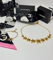Колье цепочка с подвесками звездами CHANEL STAR