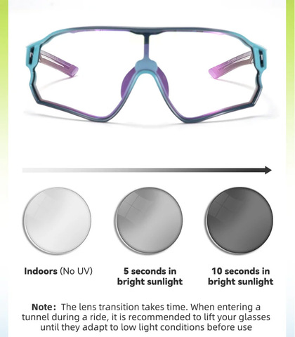 Картинка очки спортивные Rockbros 14110009 blue-clear Photochromic - 12