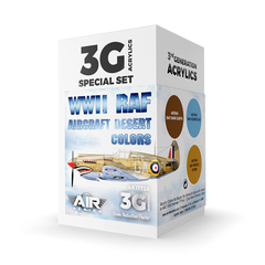 Набор красок AK interactive WWII RAF Aircraft Desert Colors Set 3G, 3 краски