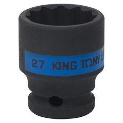 KING TONY (453027M) Головка торцевая ударная двенадцатигранная 1/2", 27 мм