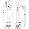 Gessi Cono 45028#031 Смеситель для ванны напольный, с ручным душем и шлангом 1500 мм., внешняя часть, цвет хром