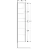 Geberit Acanto 500.619.16.1 Высокий шкафчик с двумя дверями 38x173x36см, черный / лакированный матовый, черный / глянцевое стекло