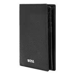 Визитница тройное сложение кожаный BOSS Classic Grained Black
