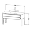 Duravit Luv LU956103636 База напольная, 743x1388x570, 1 выдв.ящик, цвет белый шелковисто-матовый