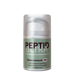 Крем для лица ночной Peptide Ultra 30+ с пептидом Argireline комплексом Оргодерм и кофеином ТМ Крымская живая косметика