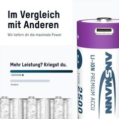 Аккумулятор Baby С/Li-ion ANSMANN 1.5V 2500mAh/2шт