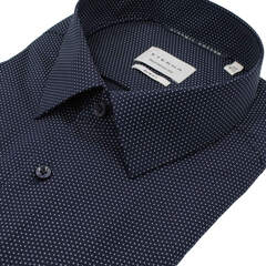 Сорочка мужская Eterna Slim Fit 1392-F171-19 тёмно-синяя в точечки