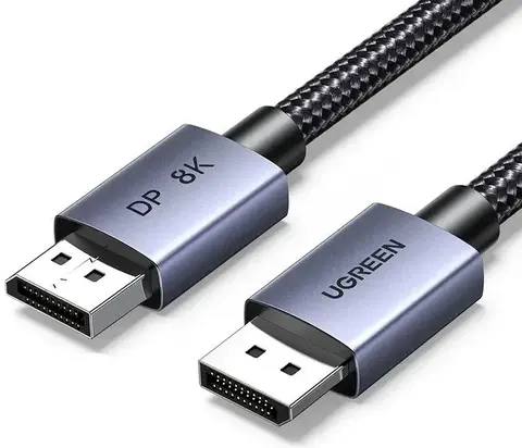 Кабель UGREEN DP120 (45039) DP8K DisplayPort 8K@60Hz Aluminum Shell Cotton, 5м, серый