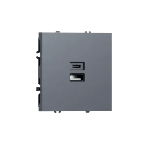 USB зарядное устройство, 20Вт тип A, С, сталь DONEL S08