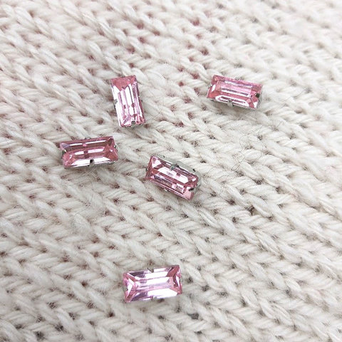 Стразы сток Max Mara пришивные 5х10 мм розовый