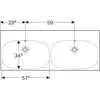 Geberit Acanto 500.628.01.2 Двойная раковина 120x48.2см, белый