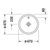 Duravit Starck 1 386470000 Раковина для мебели без перелива, без площадки под смес., с 1 отв. под смес., вкл. крепление, а также выпуск с керамической крышкой