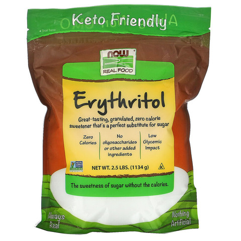 Now Foods, Эритритол, натуральный подсластитель, 2.5 фунта (1134 г)