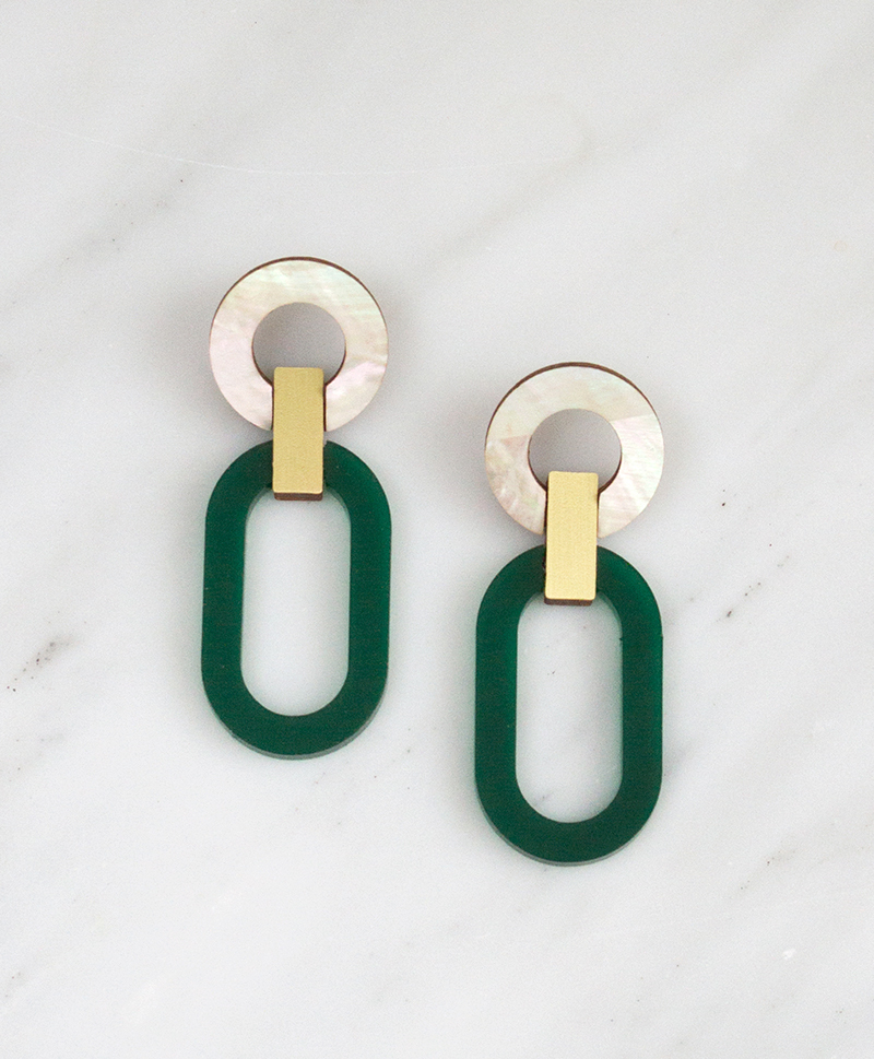 Серьги Lora II Earrings Dark Green