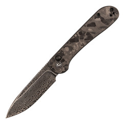 Фото Складной нож CIVIVI Elementum Button Lock, сталь Damascus, Marble Carbon Fiber