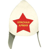 Будёновка для бани Красная Армия (белая) - 2