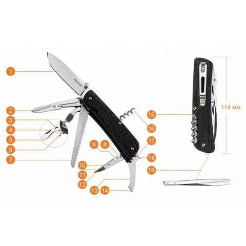 Нож multi-functional Ruike LD42-B черный