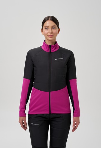 Женская куртка для лыж и бега зимой Nordski Hybrid Pro 2.0 fuchsia-black