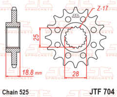 Передняя звезда JTF704.17RB для Voge, BMW, Aprilia