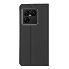 Чехол книжка из кожи черного цвета для Sony Xperia 1 VIII (1-8), серия Skin Pro Series от Dux Ducis