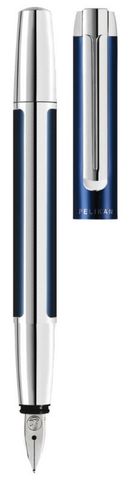 Ручка перьевая Pelikan Elegance Pura P40 синий/серебристый F перо сталь нержавеющая подар.кор. (954958)