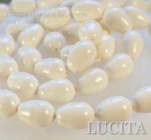 5821 Хрустальный жемчуг Сваровски Crystal Ivory грушевидный 11х8 мм