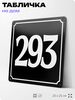 Адресная табличка с номером дома 293, на фасад и забор, черная, 25х25 см, Айдентика Технолоджи