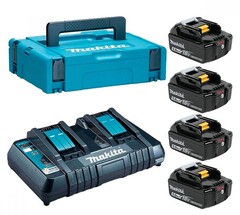 Набор аккумуляторов BL1850B+DC18RD+MakPac Makita 198312-4
