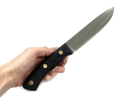 Нож Praiter, N690 конв., микарта черная, 246.2162