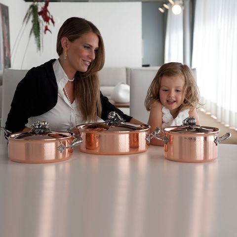 Сотейник 26см (5,0л), с посеребренной декорированной ручкой, RUFFONI Opus Cupra арт. CH26 Ruffoni